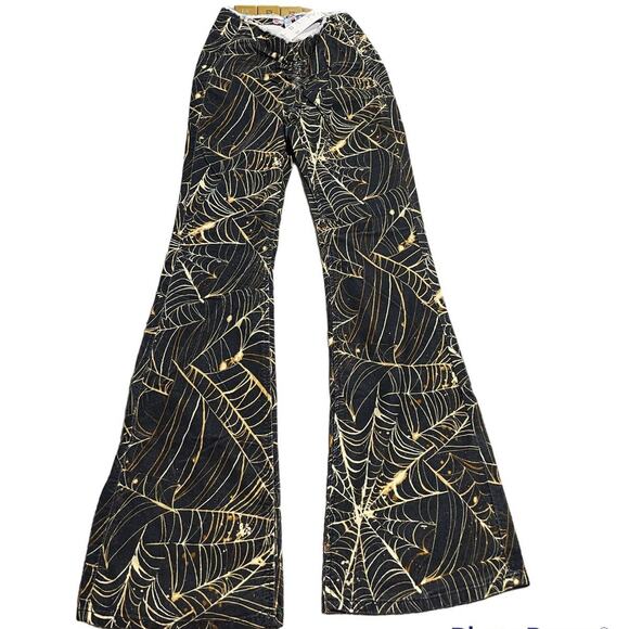 NWT Urban Outfitters Halloween Womens 27 Low Rise Ruched Flare Pants Corduroy - Picture 1 of 12